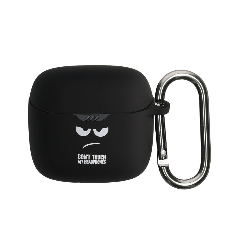 kwmobile Hülle kompatibel mit JBL Tune Flex Hülle - Silikon Kopfhörer Schutzhülle Case Cover Weiß Schwarz Schwarz Weiß  [dsg01]