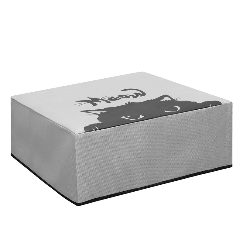 kwmobile Cover kompatibel mit DeskJet 4120e / DeskJet 4155e / 4220e - Tasche Hülle Drucker - Staubschutzhülle Schutzhaube Schutzhülle - Grau Schwarz Katze Meow Grau  [dsg01]