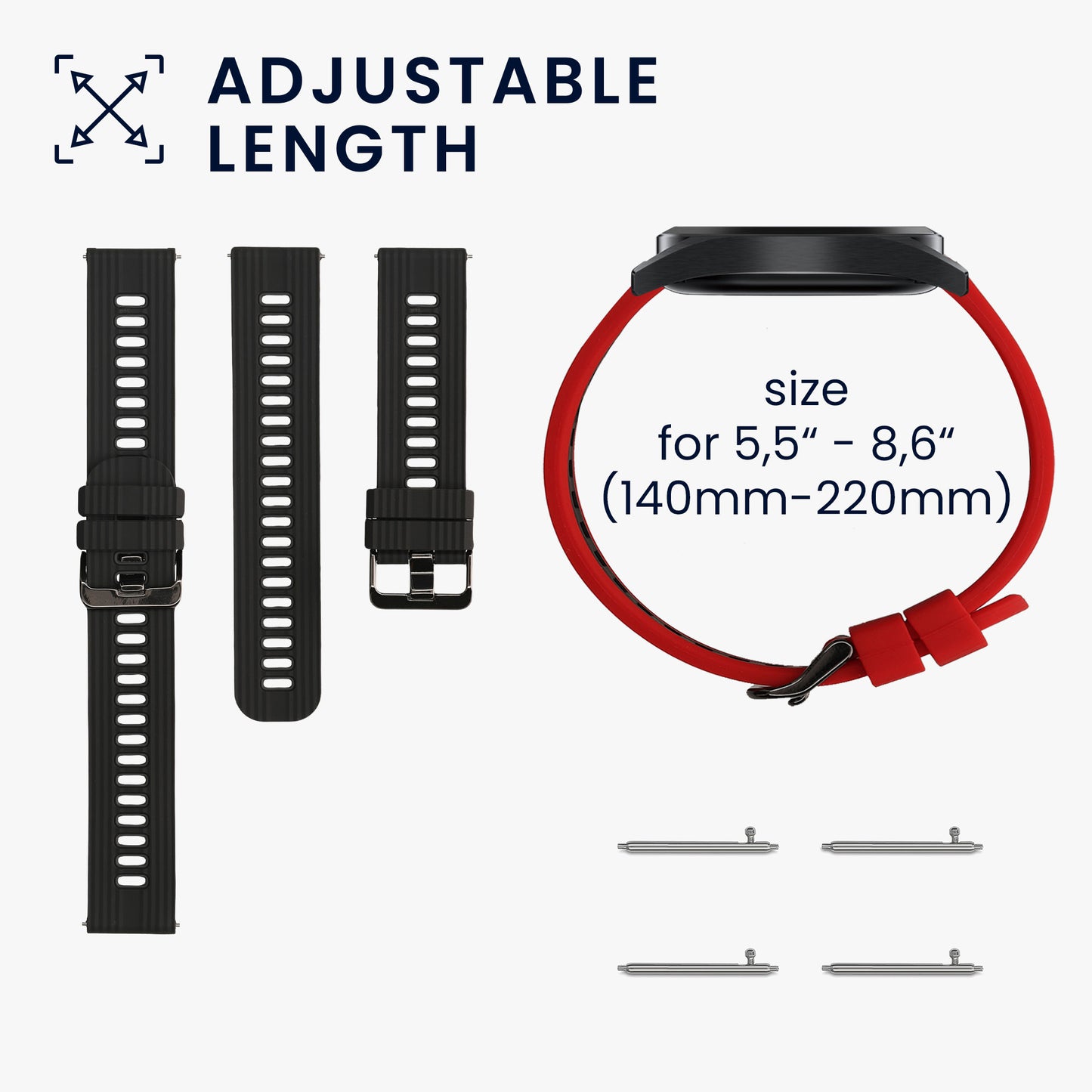 2x Strap for Garmin Forerunner 255 / 255 Music