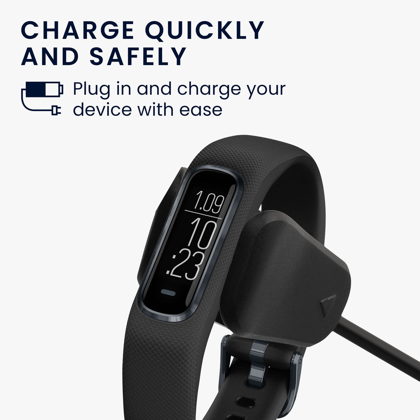 kwmobile USB Cable Charger compatible with Garmin vivosmart 4 Charging Cable Smart Watch Replacement Cable Fitness Tracker Charging Cable