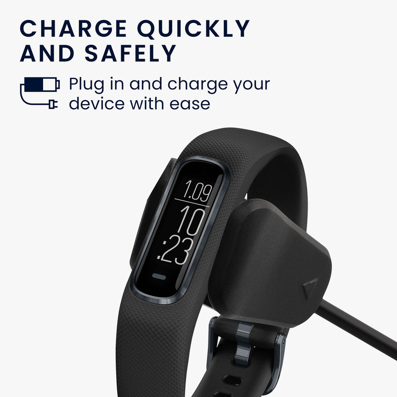kwmobile USB Cable Charger compatible with Garmin vivosmart 4 Charging Cable Smart Watch Replacement Cable Fitness Tracker Charging Cable