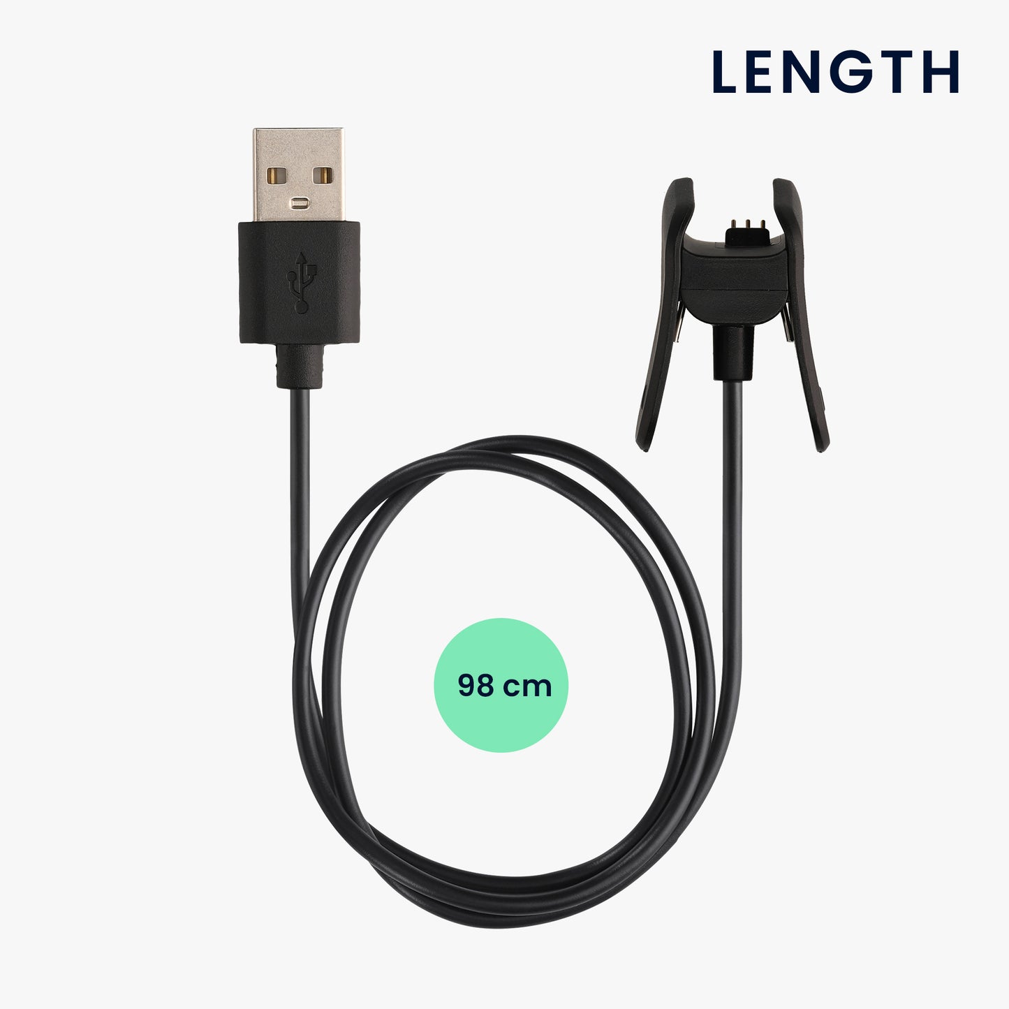 kwmobile USB Cable Charger compatible with Garmin vivosmart 4 Charging Cable Smart Watch Replacement Cable Fitness Tracker Charging Cable