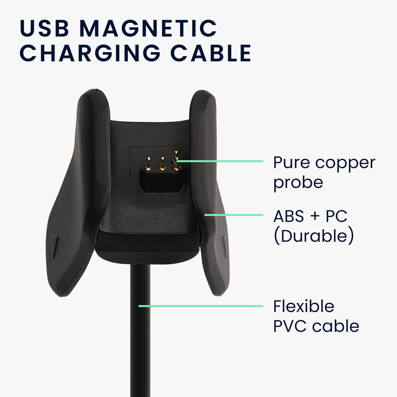 kwmobile USB Cable Charger compatible with Garmin vivosmart 4 Charging Cable Smart Watch Replacement Cable Fitness Tracker Charging Cable