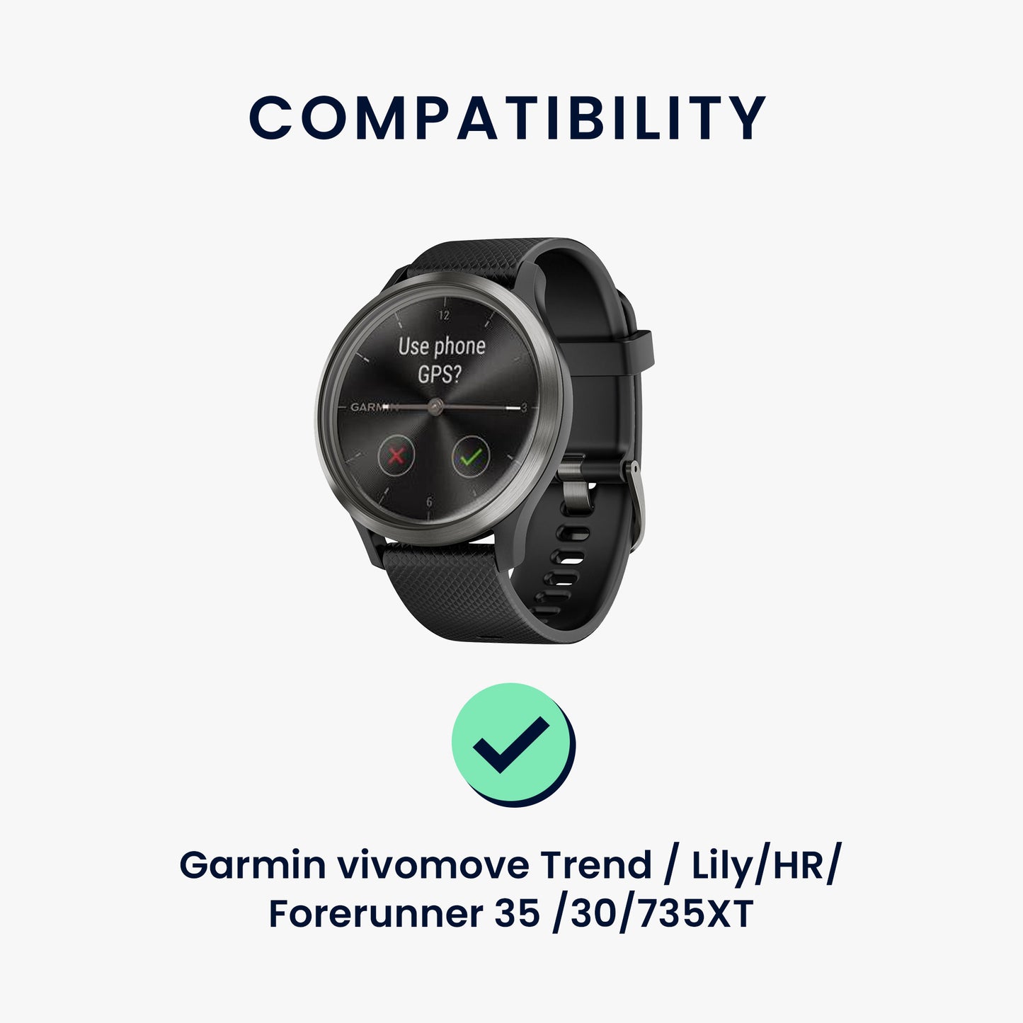 kwmobile USB C Charging Cable compatible with Garmin vivomove Trend / Lily / HR / Forerunner 35 / 30 / 735XT Cable Charger Smart Watch Type C Replacement Cable Fitness Tracker Charging Cable