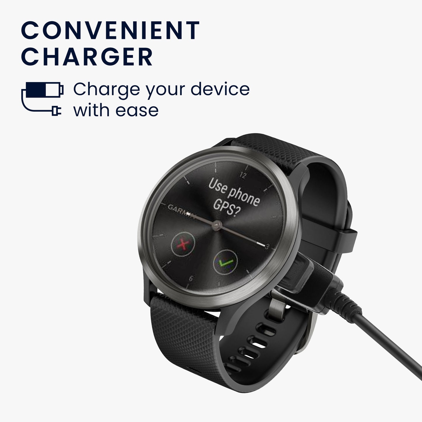 kwmobile USB C Charging Cable compatible with Garmin vivomove Trend / Lily / HR / Forerunner 35 / 30 / 735XT Cable Charger Smart Watch Type C Replacement Cable Fitness Tracker Charging Cable