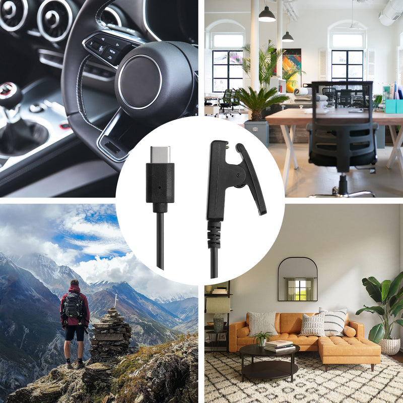 kwmobile USB C Charging Cable compatible with Garmin vivomove Trend / Lily / HR / Forerunner 35 / 30 / 735XT Cable Charger Smart Watch Type C Replacement Cable Fitness Tracker Charging Cable