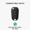 kwmobile Key Fob Protector compatible with Peugeot 308 / 408 / 508 / 3008 / 301 / 2008 Key
