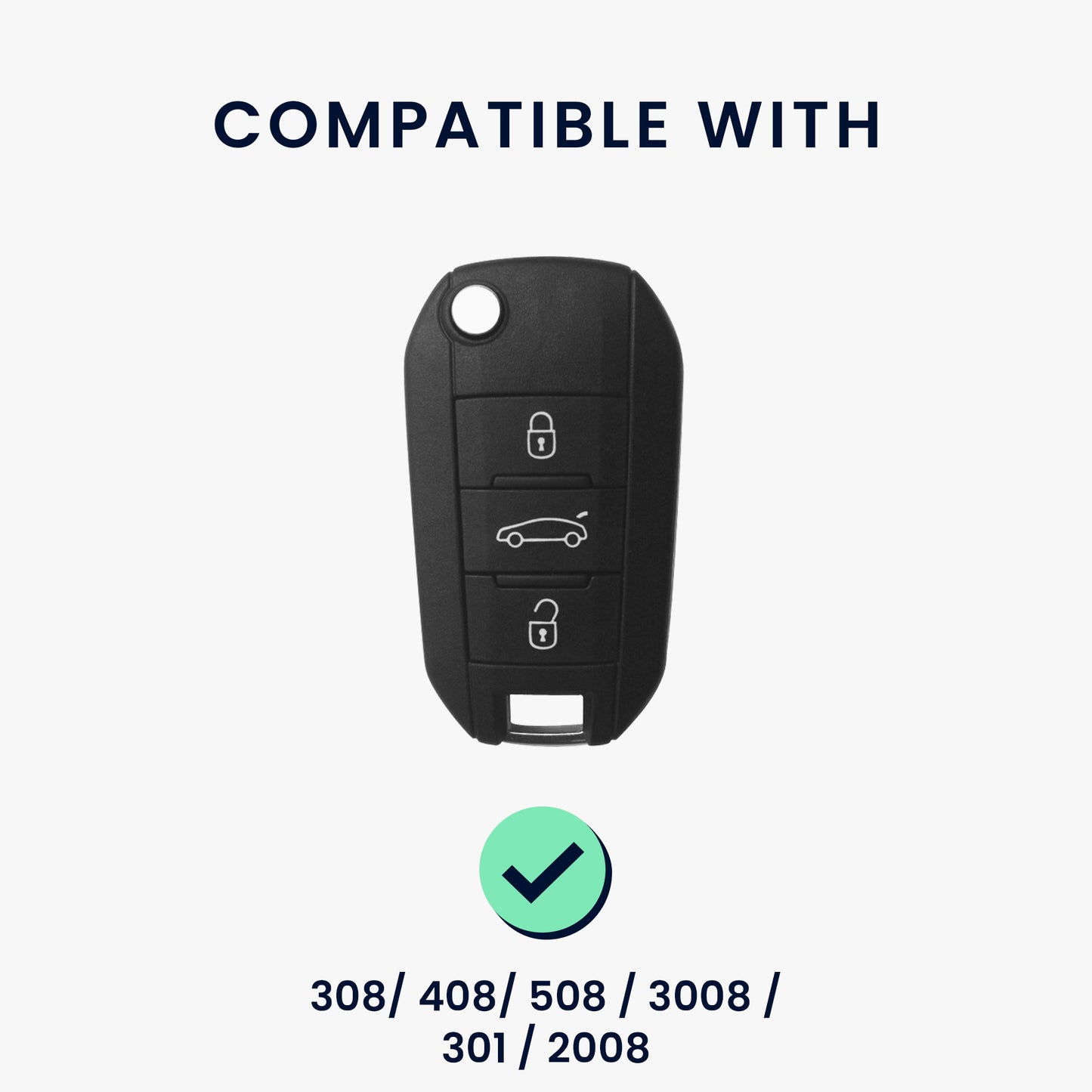 kwmobile Key Fob Protector compatible with Peugeot 308 / 408 / 508 / 3008 / 301 / 2008 Key
