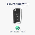 2x Key Fob Skin for VW Golf 7 MK7 3-Button Car Key