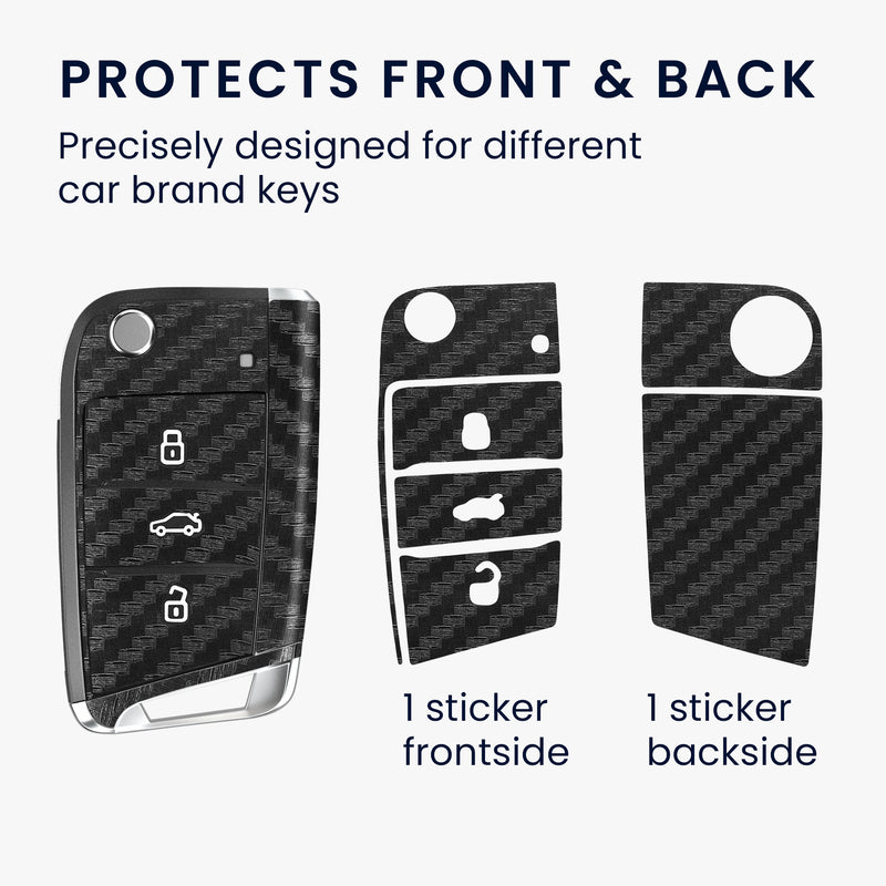 2x Key Fob Skin for VW Golf 7 MK7 3-Button Car Key