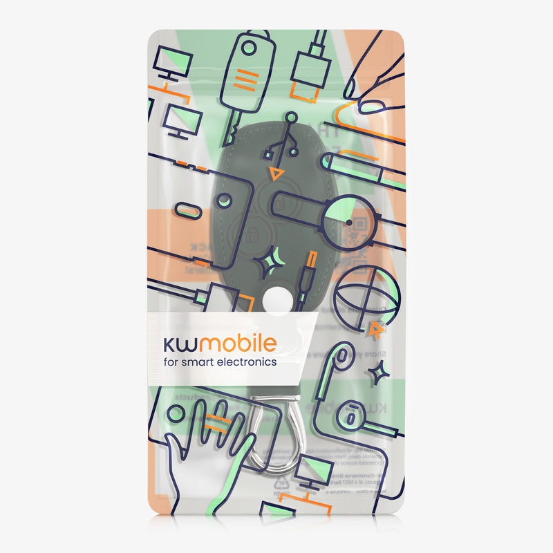 kwmobile Car Key Case compatible with Renault Dacia 2-Button Car Key Fob PU Leather Protective Cover
