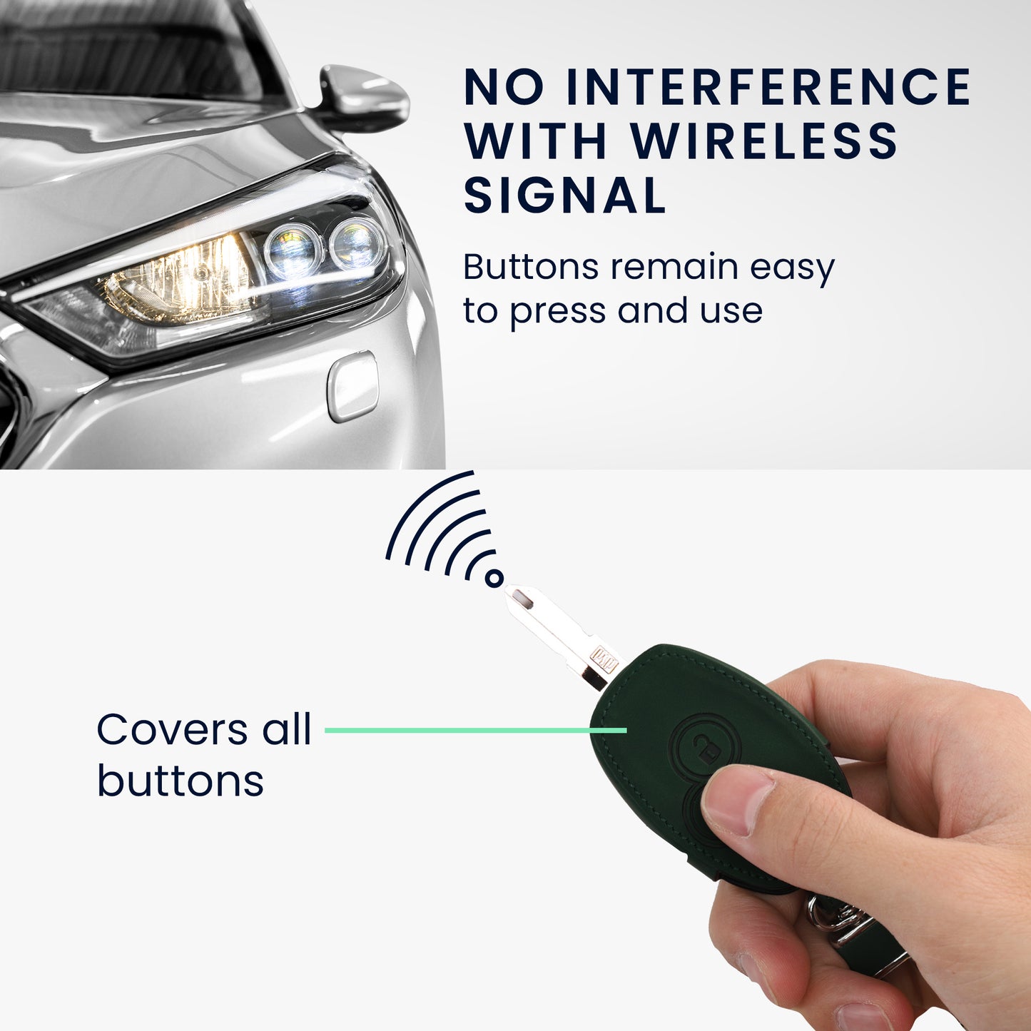 kwmobile Car Key Case compatible with Renault Dacia 2-Button Car Key Fob PU Leather Protective Cover