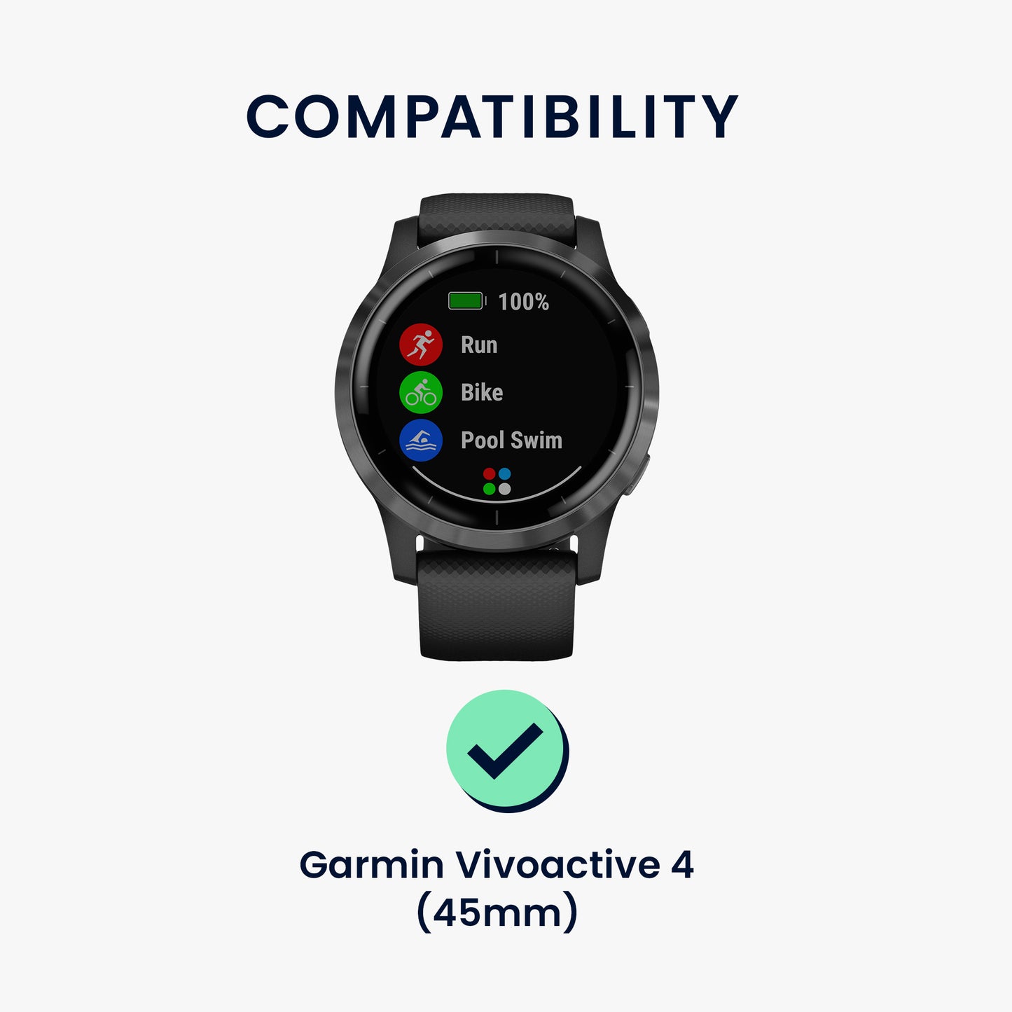kwmobile Screen Protector compatible with Garmin Vivoactive 4 (45 mm) Film Protective Film for Fitness Tracker robust Screen Protection