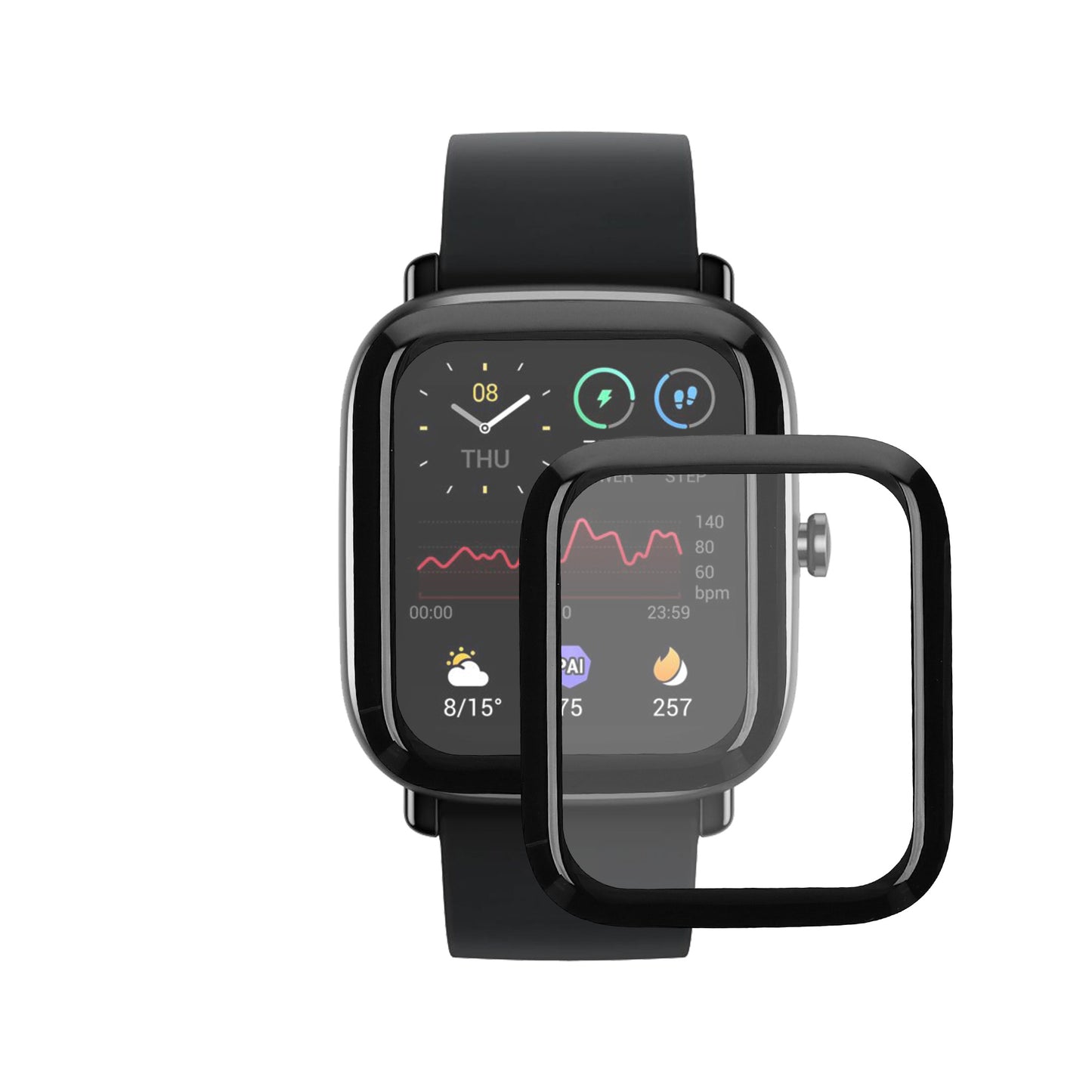 kwmobile Screen Protector compatible with Huami Amazfit GTS 2 Mini Film Screen Protector for Fitness Tracker Robust Screen Protection
