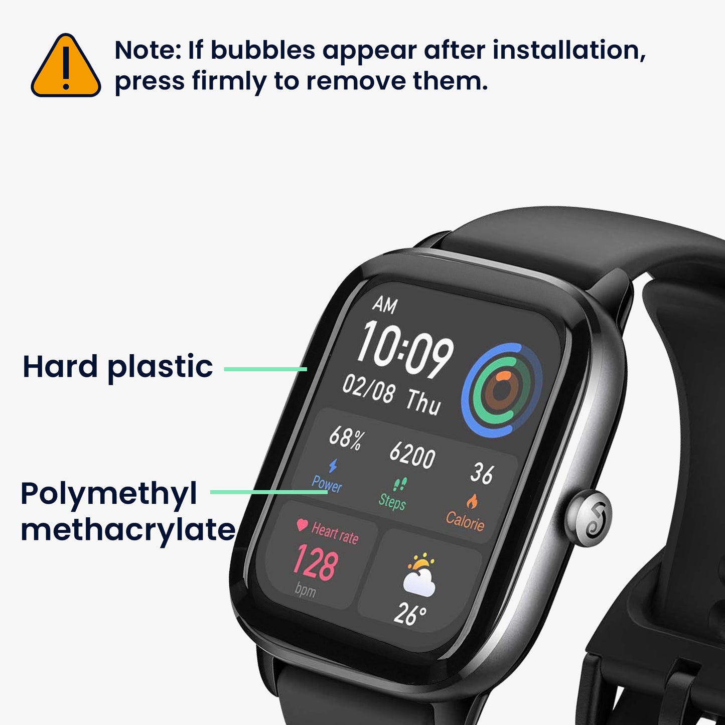 kwmobile Screen Protector compatible with Huami Amazfit GTS 2 Mini Film Screen Protector for Fitness Tracker Robust Screen Protection