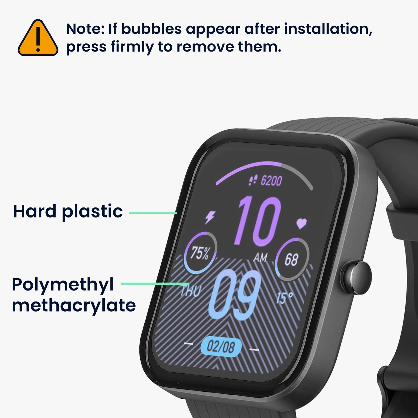 kwmobile Screen Protector compatible with Huami Amazfit Bip 3 Pro Film Protective Film for Fitness Tracker robust Screen Protection