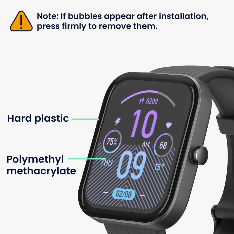 kwmobile Screen Protector compatible with Huami Amazfit Bip 3 Pro Film Protective Film for Fitness Tracker robust Screen Protection
