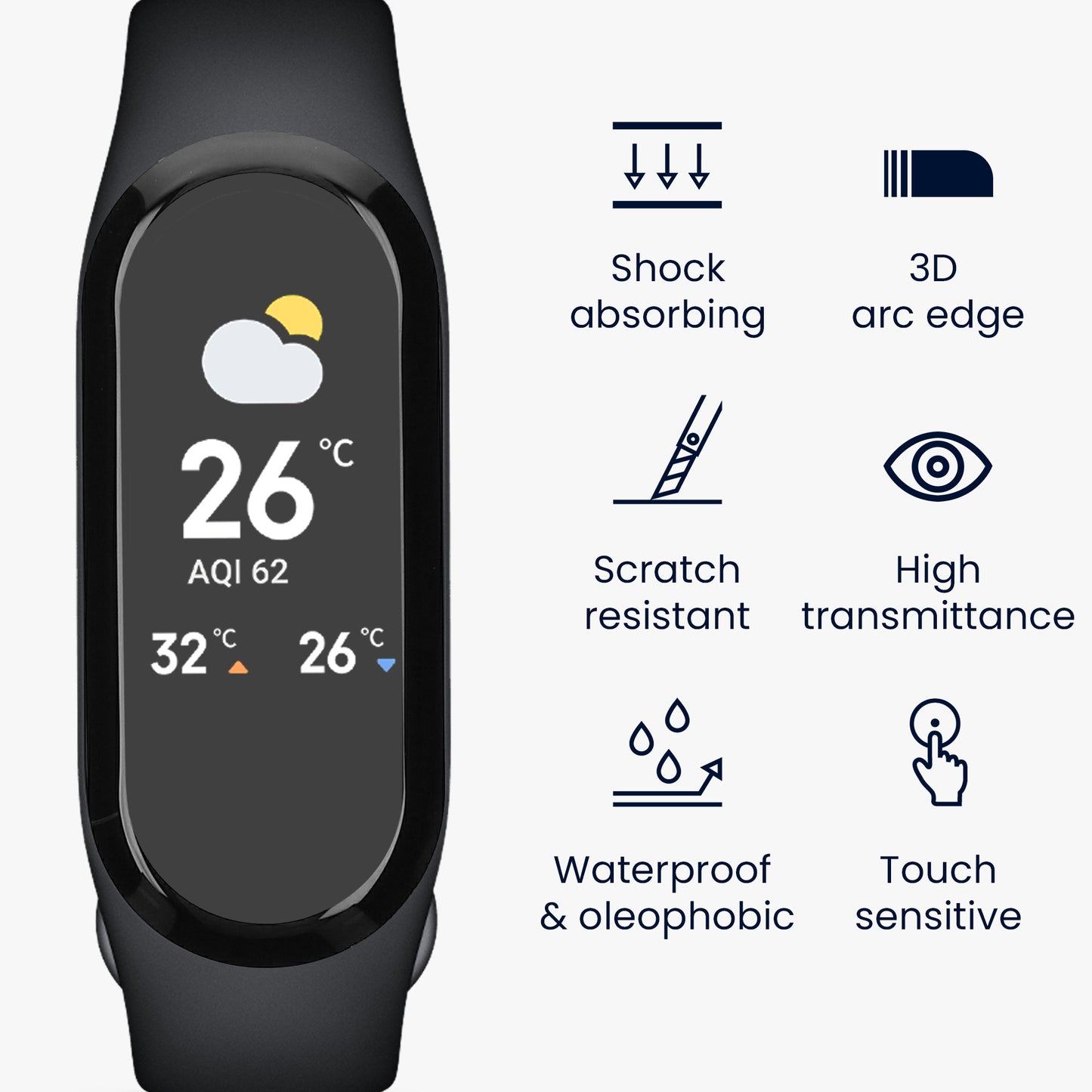 kwmobile Screen Protector compatible with Xiaomi Mi Band 7 Film Protective Film for Fitness Tracker robust Screen Protection