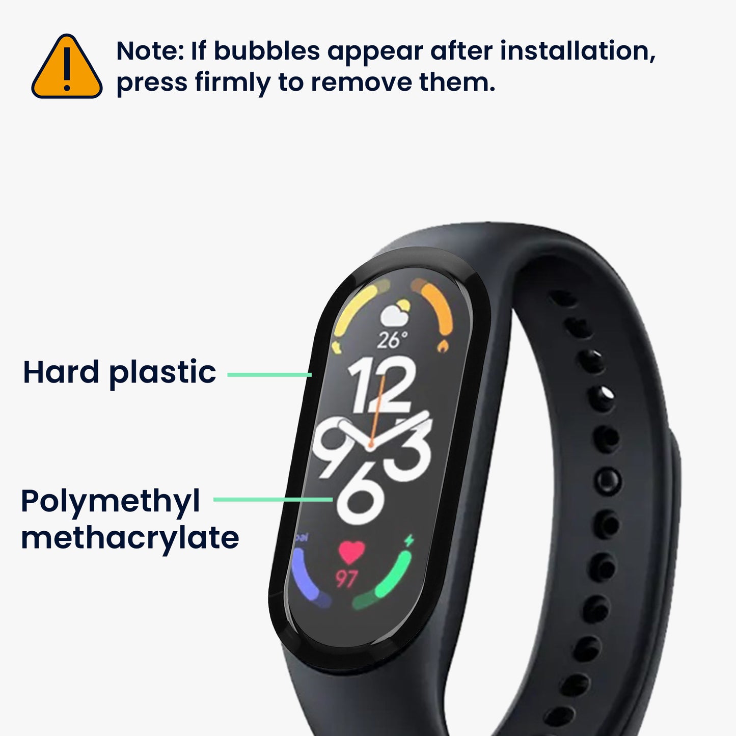 kwmobile Screen Protector compatible with Xiaomi Mi Band 7 Film Protective Film for Fitness Tracker robust Screen Protection