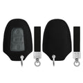 kwmobile Autoschlüssel Kunstleder Hülle kompatibel mit Peugeot Citroen 3-Tasten Smartkey Autoschlüssel (nur Keyless Go) - Schlüsselhülle Schlüssel Case - Cover in Schwarz Grau Schwarz  [dsg02]