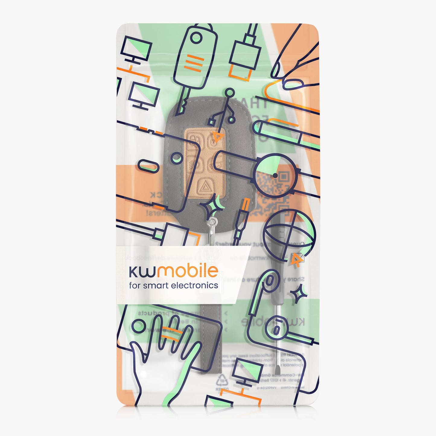 kwmobile Car Key Cover compatible with Land Rover Jaguar 5-Button Smart Key - Key Fob Cover Case - Cover