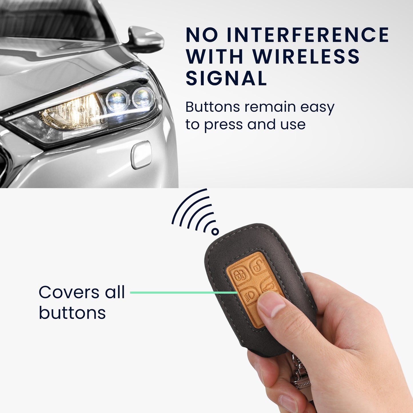 kwmobile Car Key Cover compatible with Land Rover Jaguar 5-Button Smart Key - Key Fob Cover Case - Cover