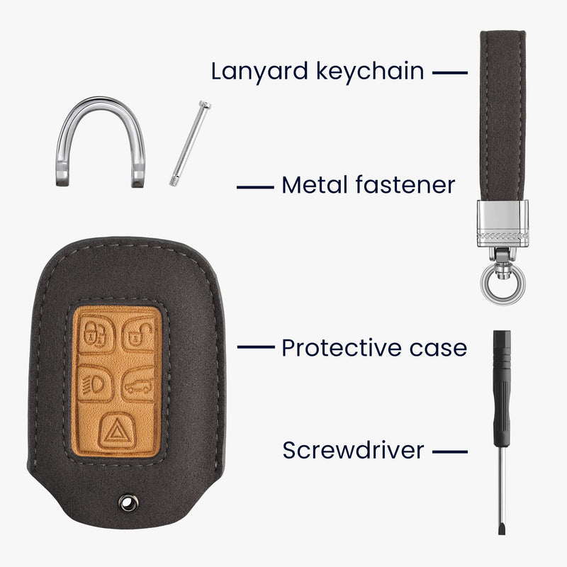 kwmobile Car Key Cover compatible with Land Rover Jaguar 5-Button Smart Key - Key Fob Cover Case - Cover