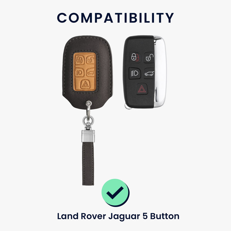 kwmobile Car Key Cover compatible with Land Rover Jaguar 5-Button Smart Key - Key Fob Cover Case - Cover