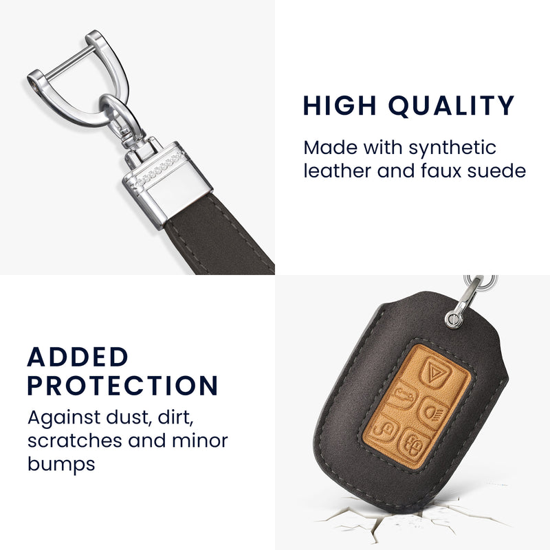 kwmobile Car Key Cover compatible with Land Rover Jaguar 5-Button Smart Key - Key Fob Cover Case - Cover