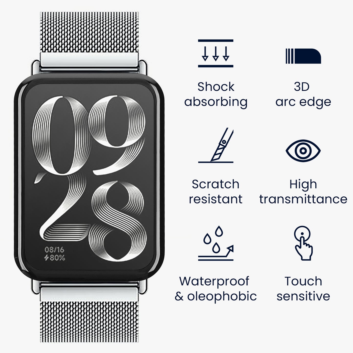 kwmobile Screen Protector for Fitness Tracker - Robust Screen Protection
