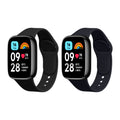 kwmobile 2x Uhrenarmband für Xiaomi Redmi Watch 3 Active Armband - Fitnesstracker Band Set aus TPU Silikon - Ersatzarmband Smartwatch - Schwarz Dunkelblau Schwarz  [dsg01]