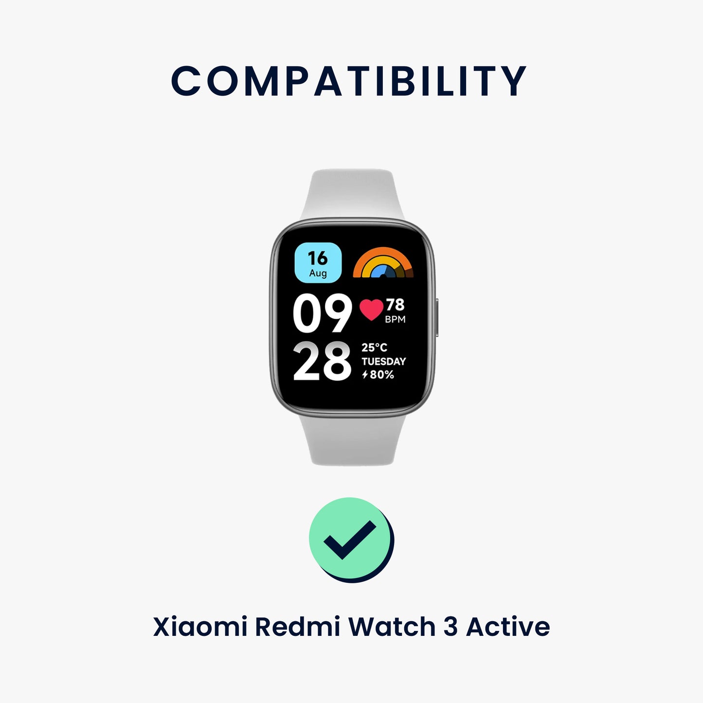 kwmobile Watch Strap for Xiaomi Redmi Watch 3 Active Bracelet Fitness Tracker Band Set Replacement Strap Smartwatch