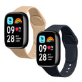 kwmobile 2x Uhrenarmband für Xiaomi Redmi Watch 3 Active Armband - Fitnesstracker Band Set aus TPU Silikon - Ersatzarmband Smartwatch - Dunkelblau Altrosa Dunkelblau  [dsg09]