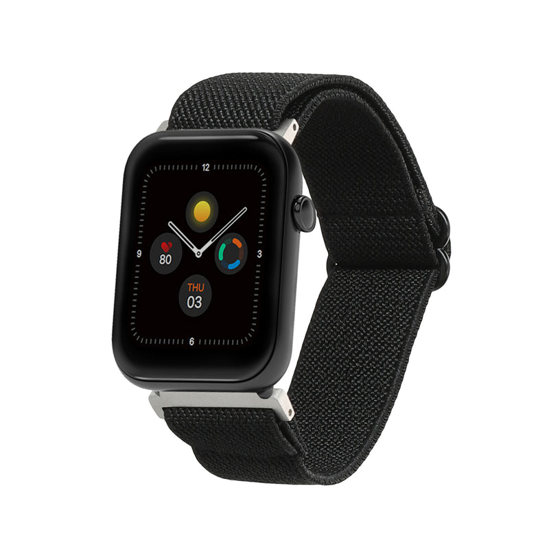 kwmobile Armband kompatibel mit Ticwatch GTH / E3 / C2 - Nylon Fitnesstracker Sportarmband Band in Schwarz - Innenmaße von 14 - 22 cm Schwarz  