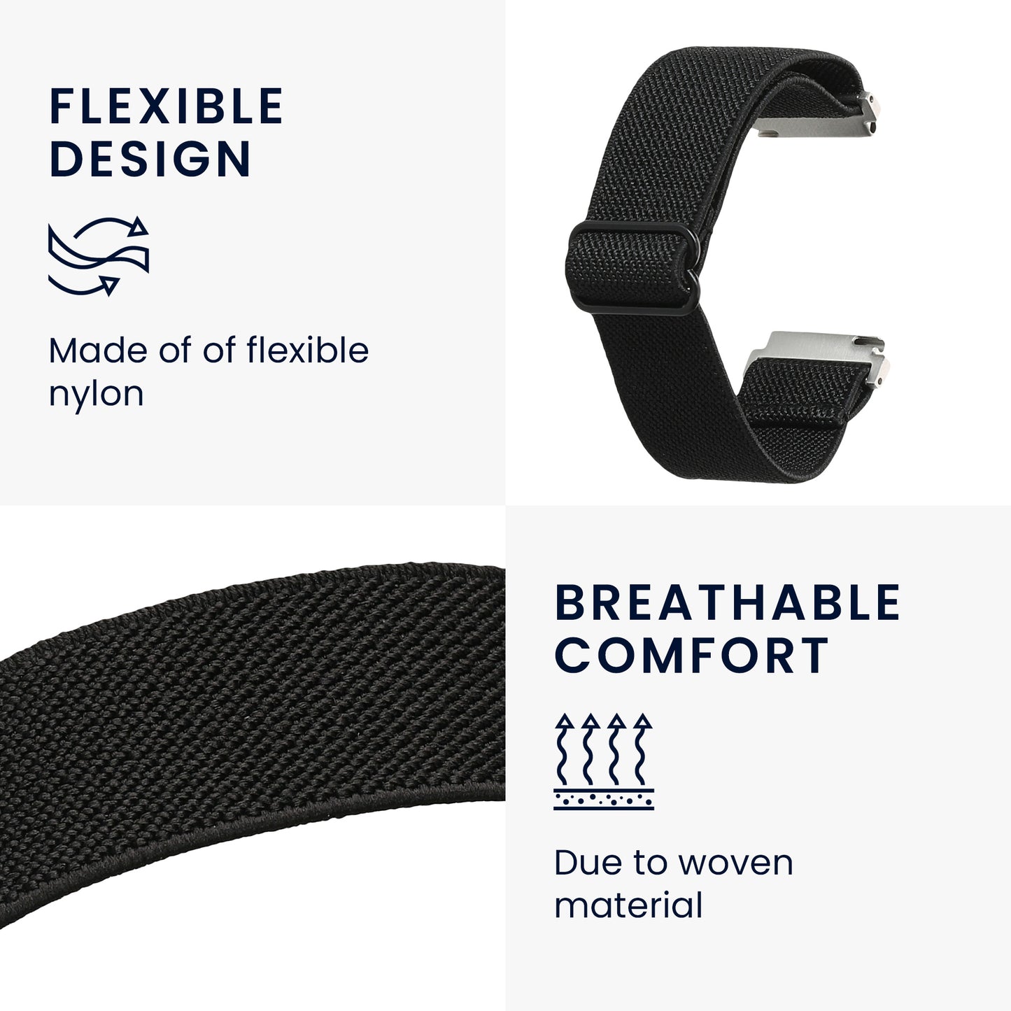 kwmobile Bracelet compatible with Ticwatch GTH / E3 / C2 - Fitness Tracker Sports Strap - Inner Dimensions from 14 - 22 cm