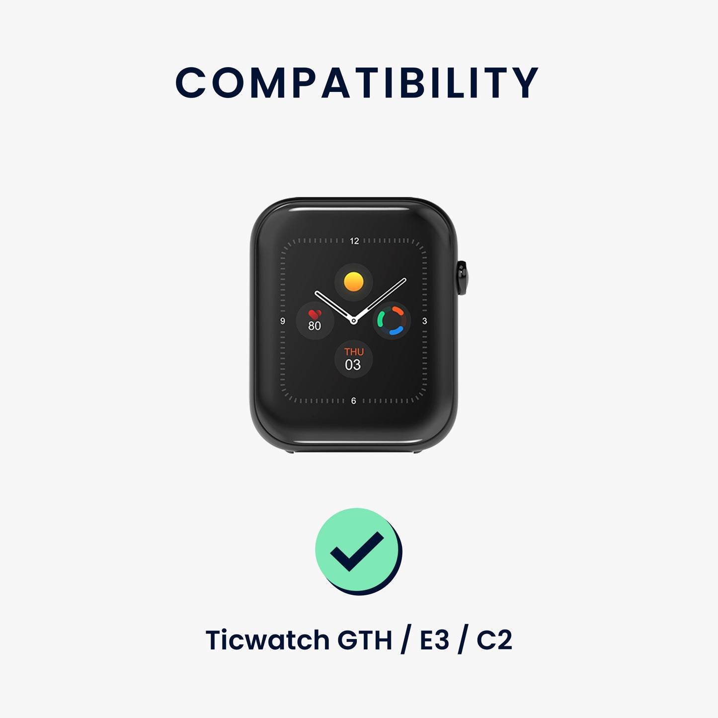 kwmobile Bracelet compatible with Ticwatch GTH / E3 / C2 - Fitness Tracker Sports Strap - Inner Dimensions from 14 - 22 cm