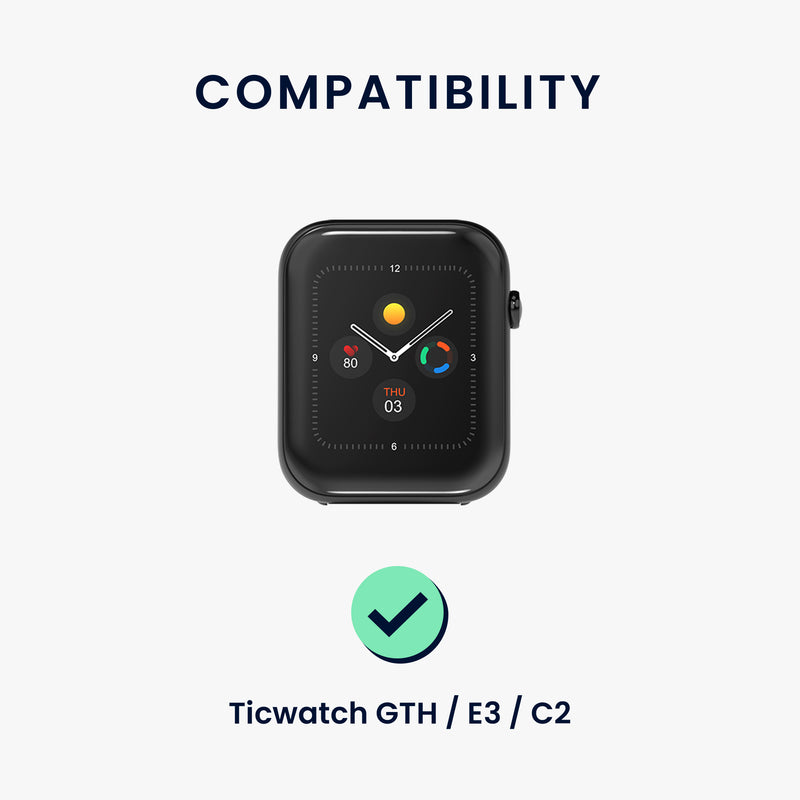 kwmobile Bracelet compatible with Ticwatch GTH / E3 / C2 - Fitness Tracker Sports Strap - Inner Dimensions from 14 - 22 cm