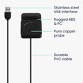 kwmobile USB Charger compatible with Huami Amazfit GTS 4 / GTR 4 / GTR 4 Pro USB Cable Charger Stand Smartwatch Charging Station Docking Station Charging Cable with Stand Function