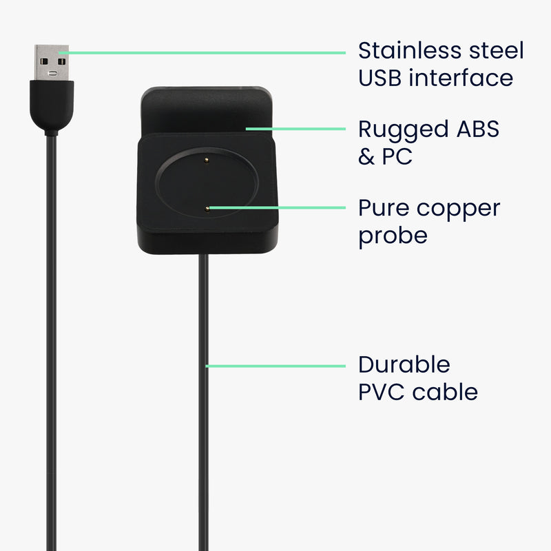kwmobile USB Charger compatible with Huami Amazfit GTS 4 / GTR 4 / GTR 4 Pro USB Cable Charger Stand Smartwatch Charging Station Docking Station Charging Cable with Stand Function