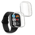kwmobile 2x Schutzhülle kompatibel mit Xiaomi Redmi Watch 3 Active Hülle - Fullbody Cover Set aus Silikon - Transparent Transparent  [dsg01]