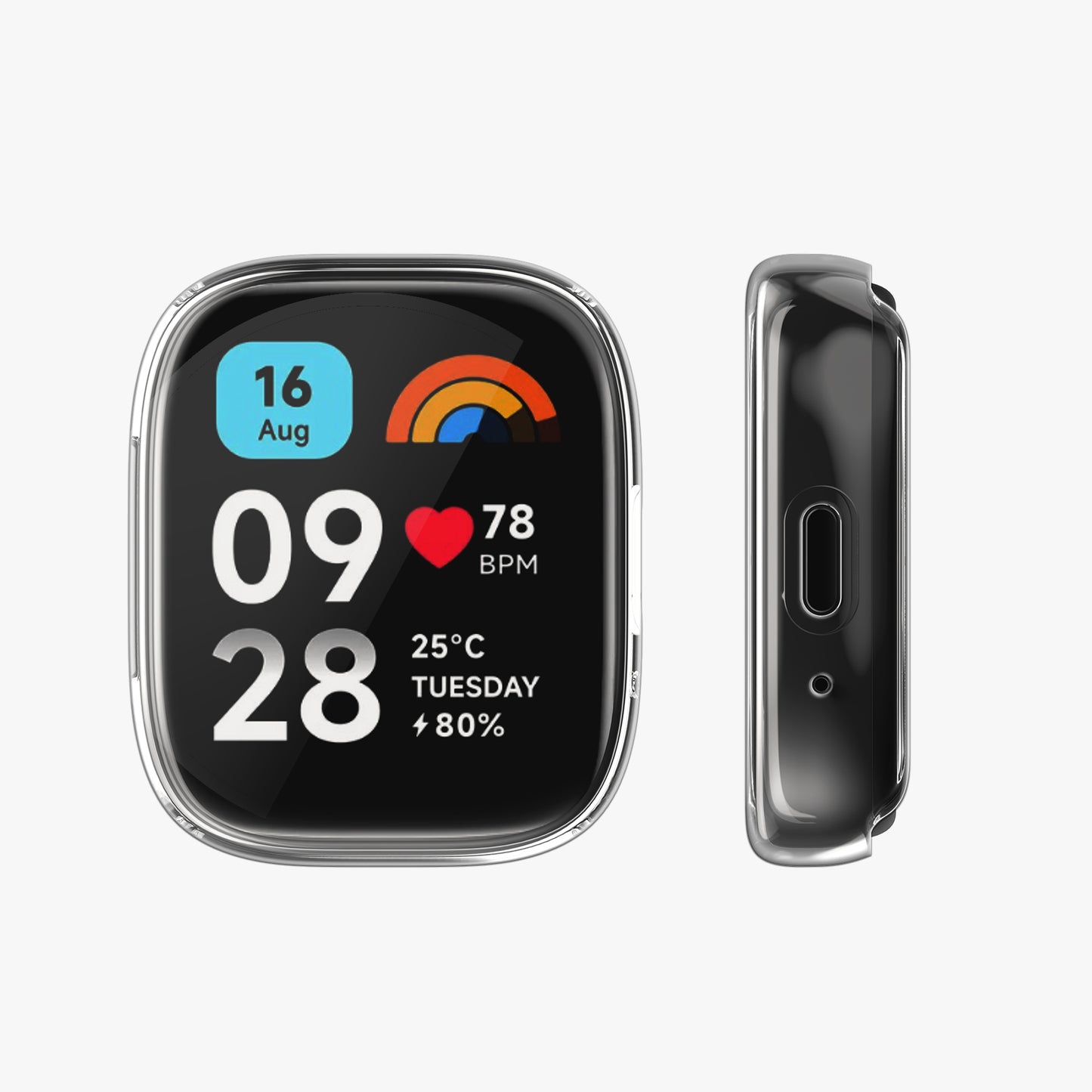 kwmobile Silicone Case for Xiaomi Redmi Watch 3 Active Protective Cover Full-Body Display Cover Set