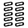 kwmobile 10x Smart Watch Band Halterung für 18mm Smartwatch Strap (Universal) Armbandhalterung - Bandschlaufe für Fitness Tracker und Smart Uhr aus Silikon - Schwarz Schwarz  