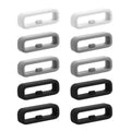 kwmobile 10x Smart Watch Band Halterung für 18mm Smartwatch Strap (Universal) Armbandhalterung - Bandschlaufe für Fitness Tracker und Smart Uhr aus Silikon - Grau Schwarz Weiß Grau  