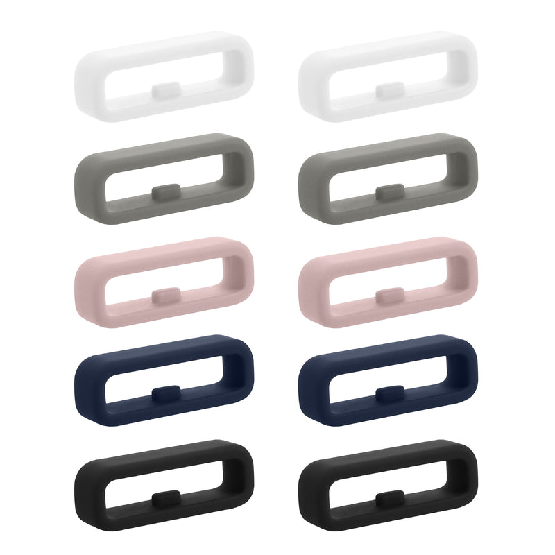 kwmobile 10x Smart Watch Band Halterung für 20mm Smartwatch Strap (Universal) Armbandhalterung - Bandschlaufe für Fitness Tracker und Smart Uhr aus Silikon - Mehrfarbig Mehrfarbig  