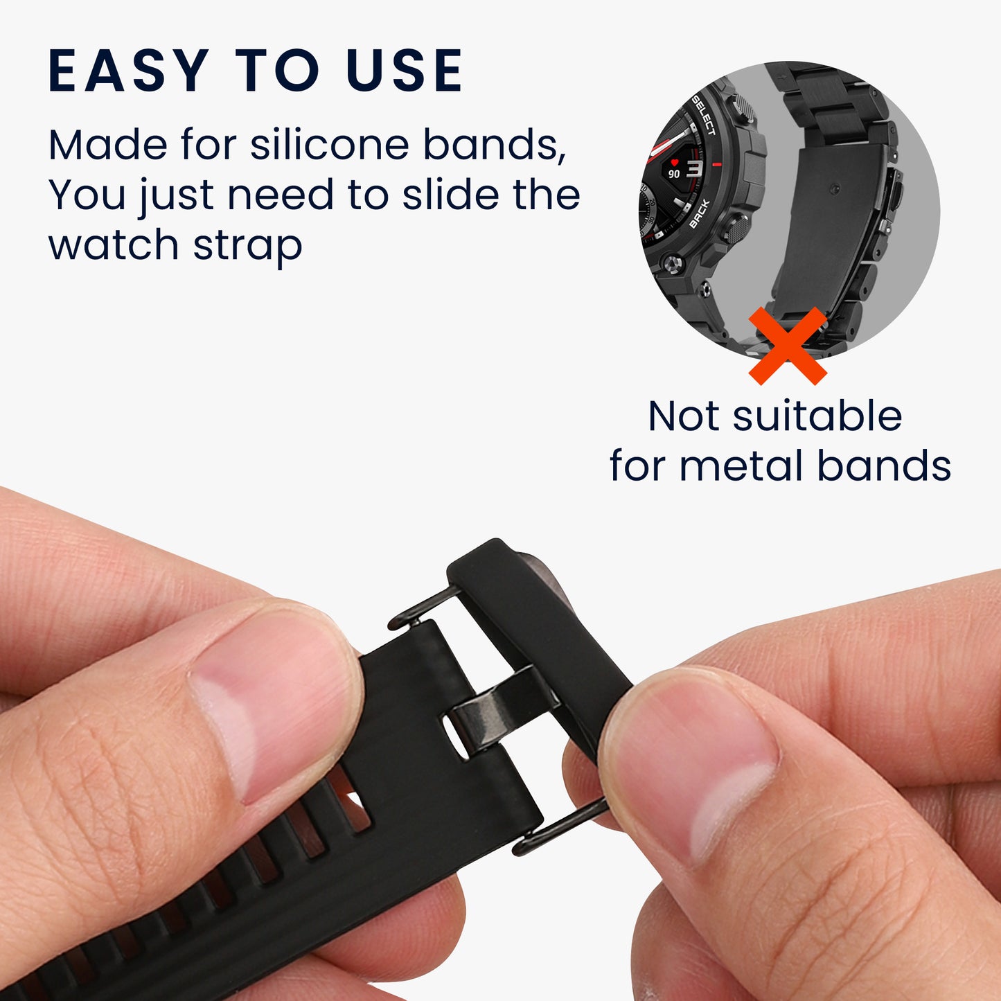 kwmobile 10x Smart Watch Band Holder for 20mm Smartwatch Strap (Universal) Bracelet Holder - Band Loop for Fitness Tracker and Smartwatch