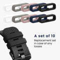 kwmobile 10x Smart Watch Band Holder for 20mm Smartwatch Strap (Universal) Bracelet Holder - Band Loop for Fitness Tracker and Smartwatch