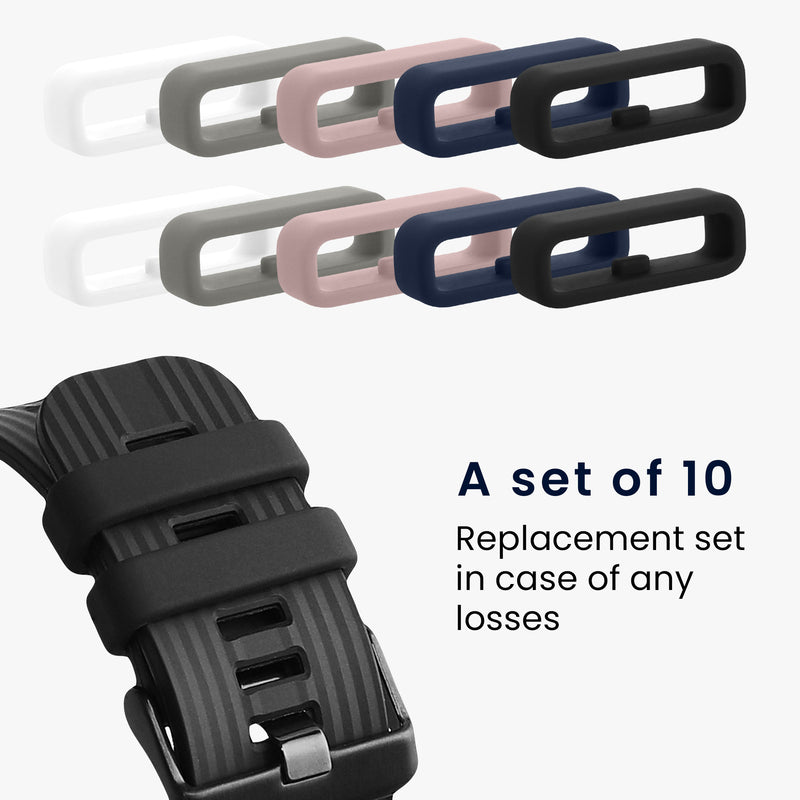kwmobile 10x Smart Watch Band Holder for 20mm Smartwatch Strap (Universal) Bracelet Holder - Band Loop for Fitness Tracker and Smartwatch