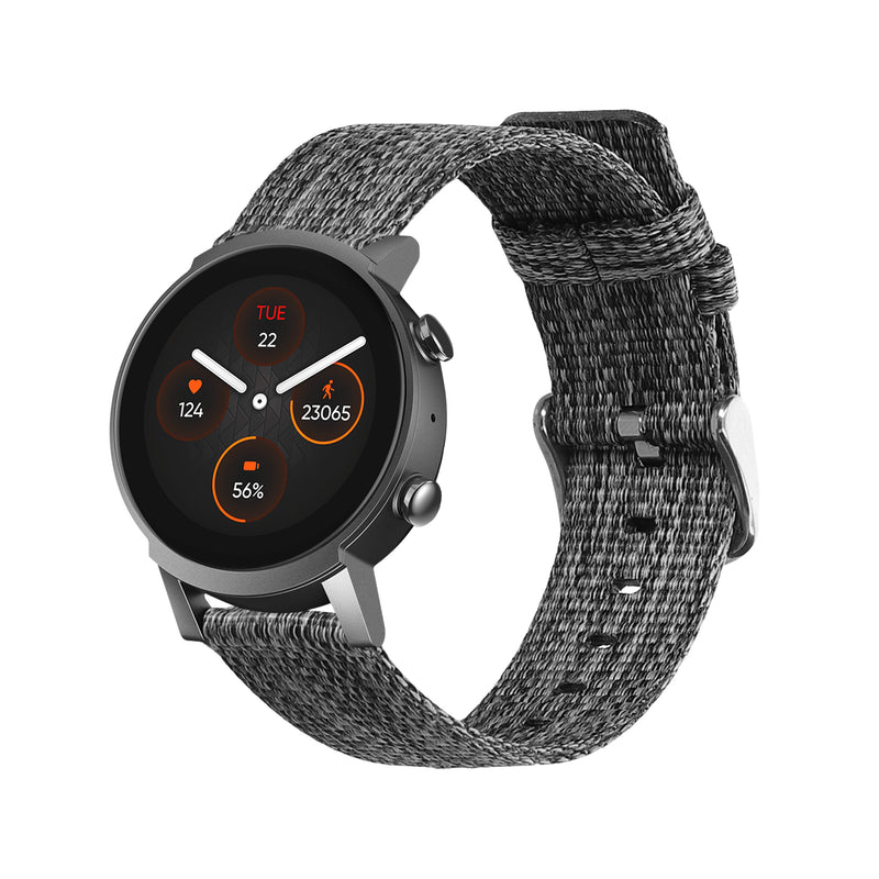 kwmobile Ersatz Armband kompatibel mit Ticwatch E3 / GTH 20mm Armband - Band für Fitness Tracker in Schwarz Schwarz  