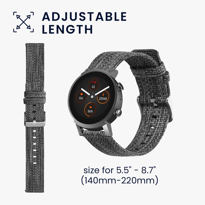 kwmobile Replacement Strap Compatible with Ticwatch E3 / GTH 20mm Strap - Band for Fitness Tracker