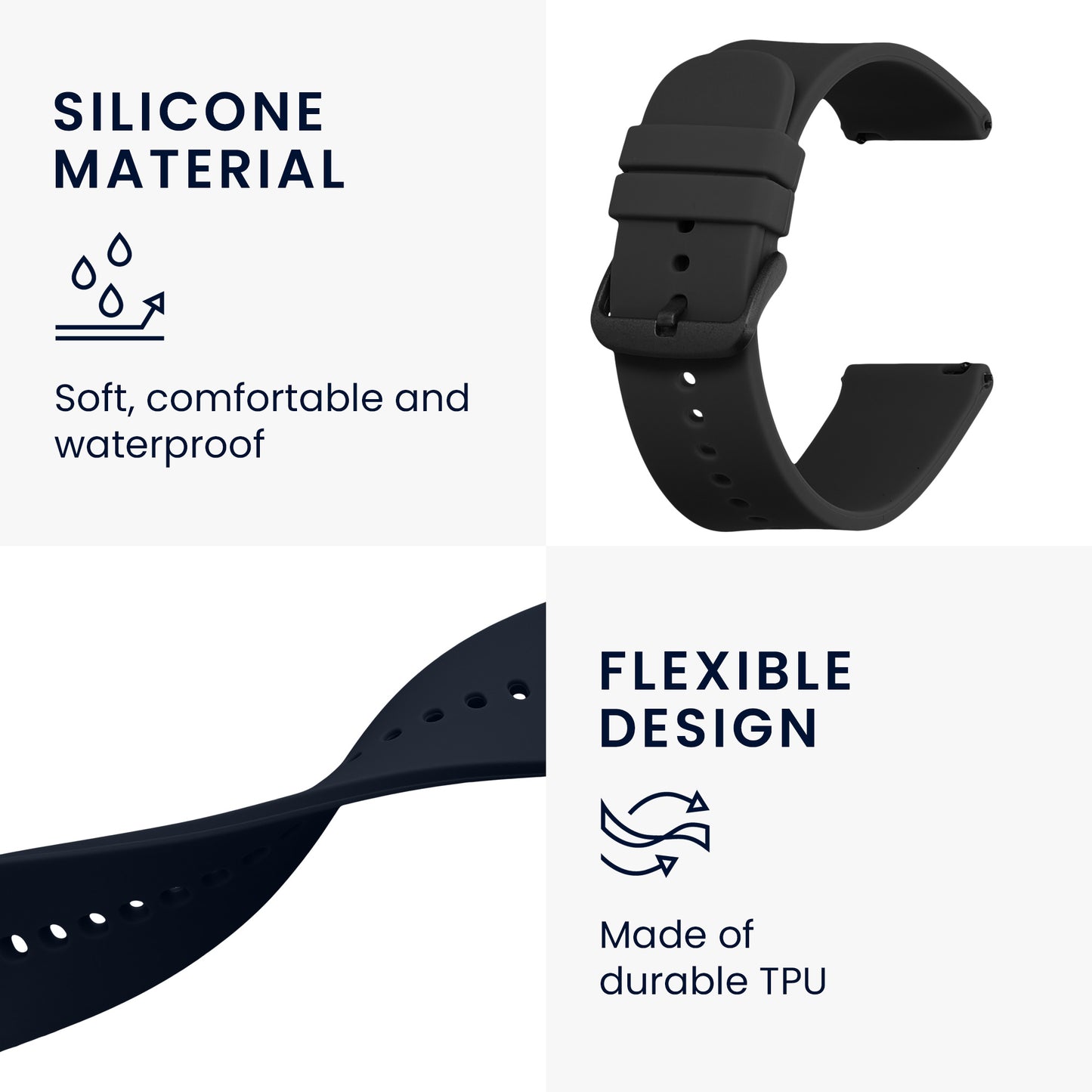 kwmobile Watch Strap for Huami Amazfit Bip 6 / Bip 5 Unity / Bip 5 / GTS 3 / Balance 2 / Helio Strap Bracelet Fitness Tracker Band Set Replacement Strap Smartwatch
